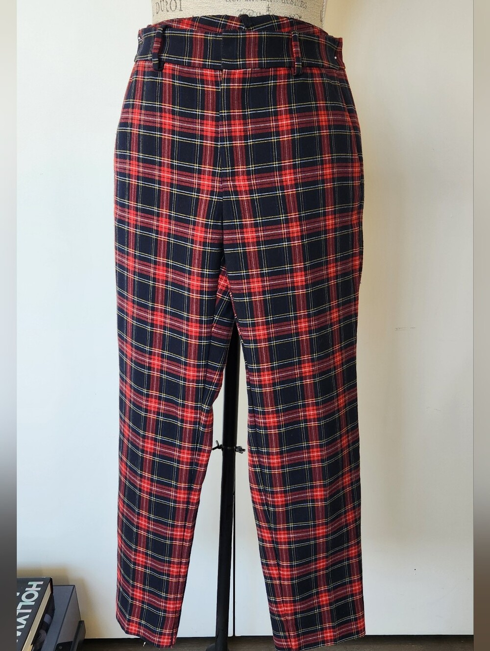 Vintage Plaid Tailored Pants